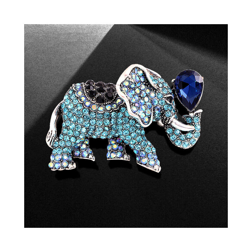 Accessories Crystal Auspiciousness Luck Fortune Elephant Alloy Rhinestone Elephant Animal Corsage Golden Elephant Brooch For Men And Women Couple