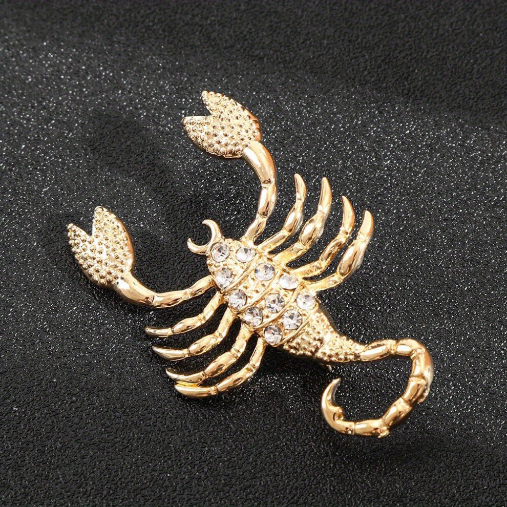 1pc Scorpion Brooch Domineering Alloy Inlaid Artificial Diamond Pin Clothing Accessories Corsage