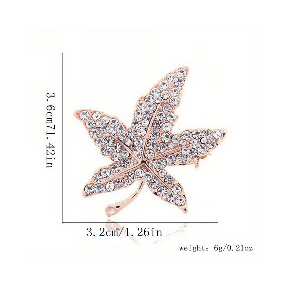 1pc Rhinestone Maple Leaf Crown Brooch Mens Clothing Accessories