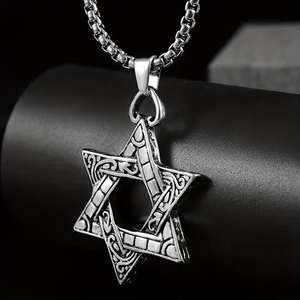 Stainless Steel Necklace Jewelry Hexagon Pendant Necklace Hip hop Punk Accessories