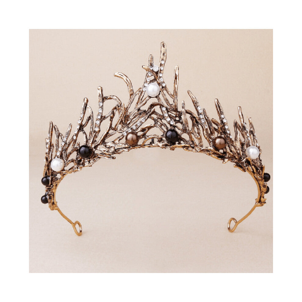 Branch Faux Pearls Crystal Alloy Tiaras Crown For Women Prom Hair Accessories Party Birthday Crown Headpiece Bridal Hair Jewelry Rhinestone Tiara 1pc