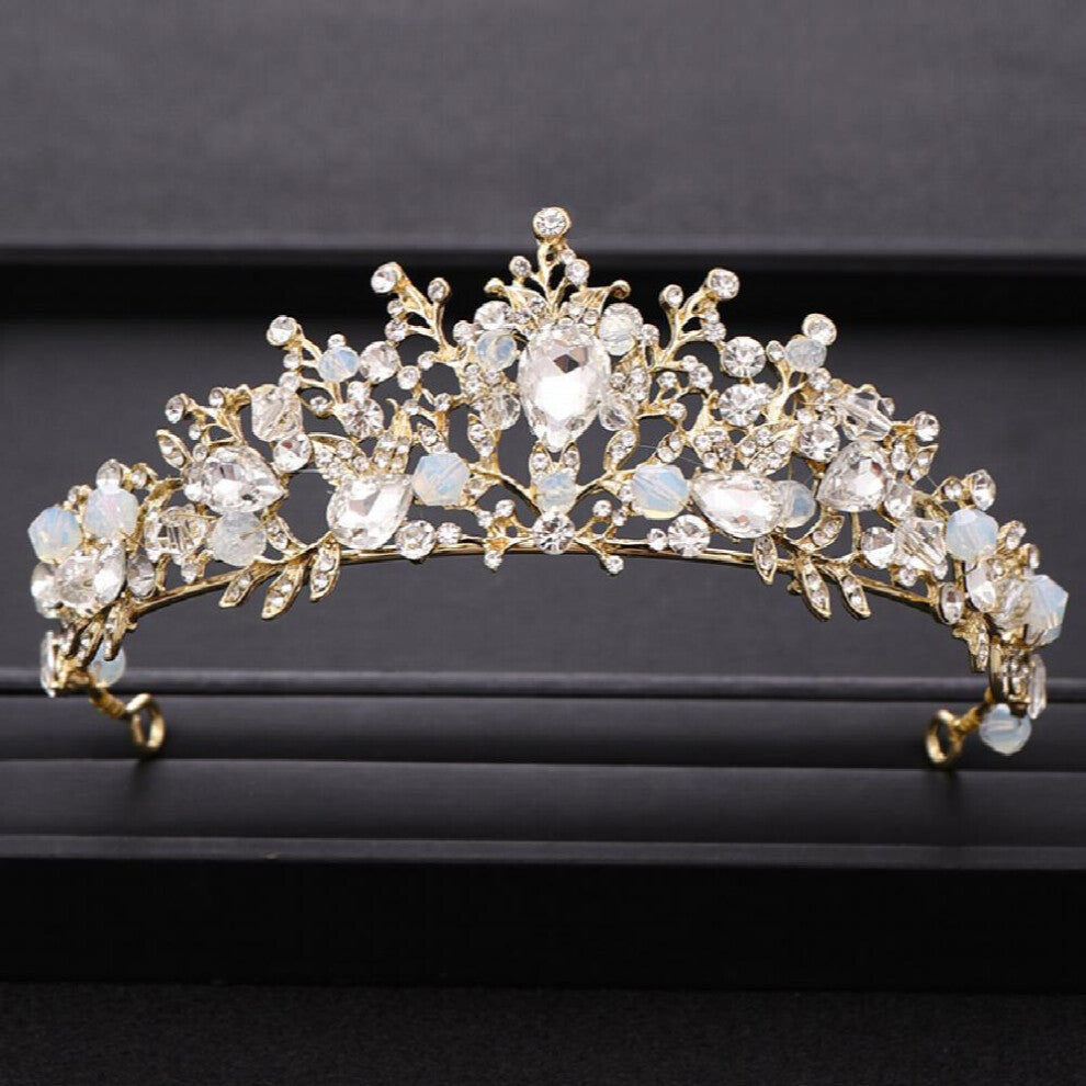 Crystal Crown Tiara Rhinestone Hair Accessories Princess Performance Hair Accessories Bridal Crown Earrings Set