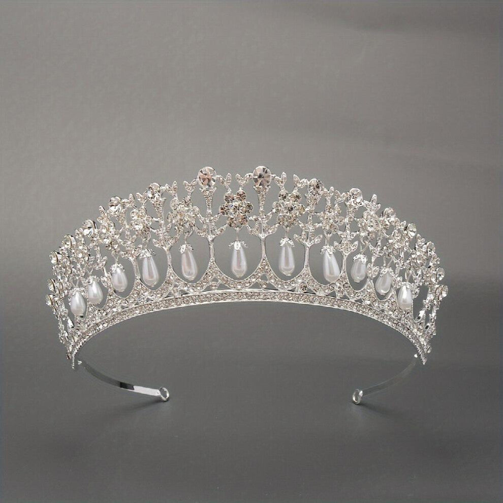 Princess Style Bridal Crown Rhinestone Faux Pearl Head Jewelry Hair Accessories Wedding Dress Accessories Female