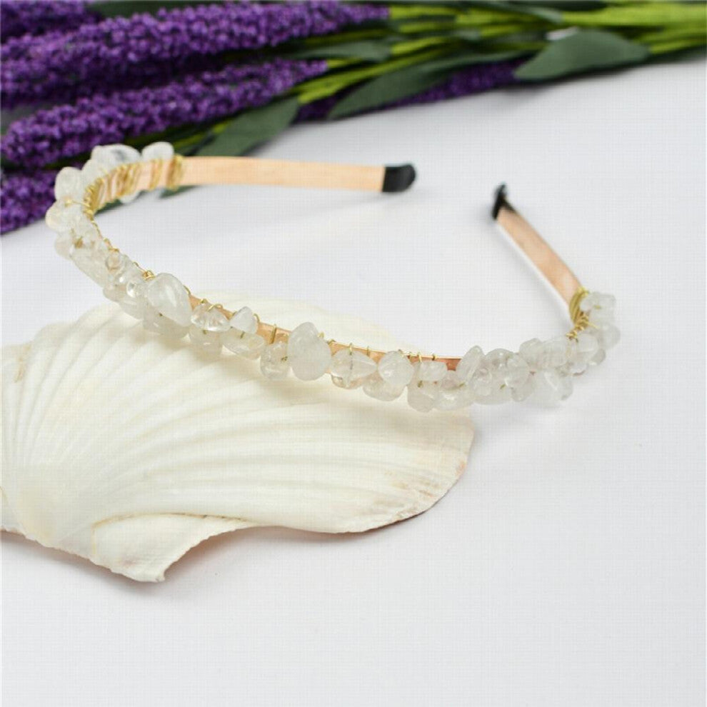 Rose Quartz Headband Amethyst Hair Accessories Crystal Mermaid Tiara Princess Headband 1PC