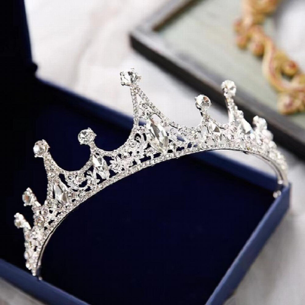 Silvery Alloy Rhinestone Crown Headband Headband Party Favor Decorations Princess Tiara Wedding Birthday Cosplay Costumes Hair Accessories