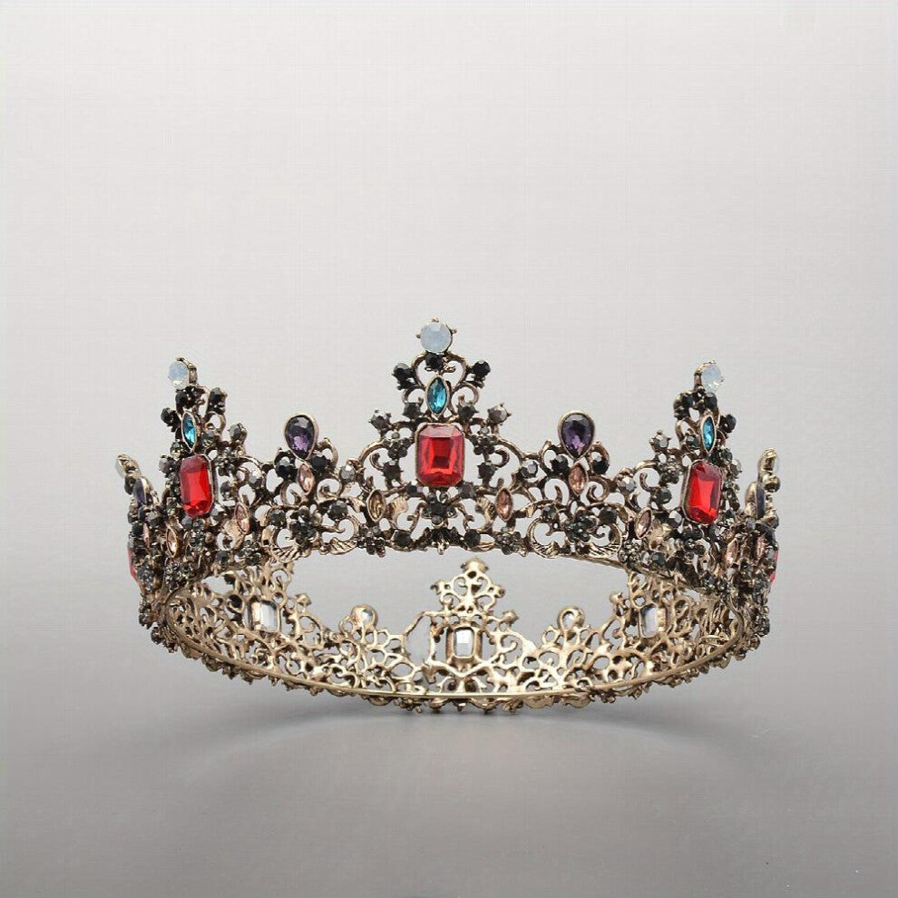 Retro Crystal Headbang Queen Crown Tiara Bridal Headwear Crown Wedding Hair Accessories