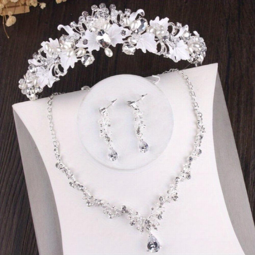 Vintage Silvery Crown Headwear Rhinestone Crystal Crown Wedding Hair Accessories Jewelry