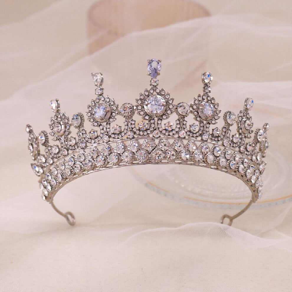 Baroque Deluxe Rhinestone Crystal Wedding Crown Queen Flowers Bride Headwear Women Beauty Selection Bride Hair Accessories