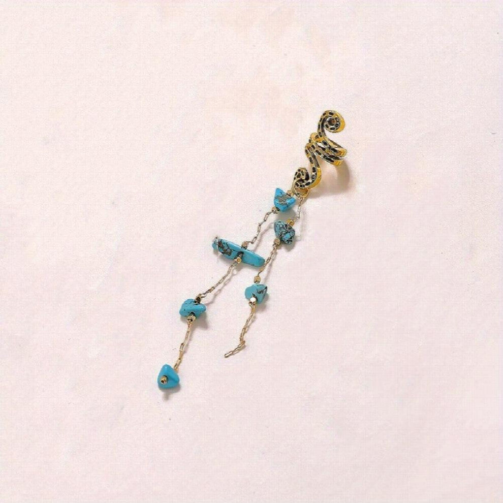 Colored Natural Stone Pendant Hair Jewelry For Braids Tassels Dreadlock Spiral Hair Ring Accessories Hair Charms For Women Girls