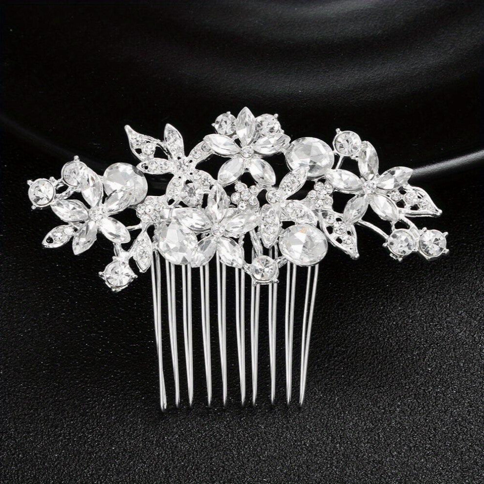 Bridal Crystal Rhinestone Hair Comb Side Insert Comb Head Jewelry Hair Accessories For Women