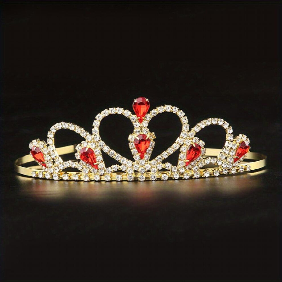 Rhinestone Crystal Crown Queen Princess Tiara Birthday Party Headband Accessories For Girls Kids