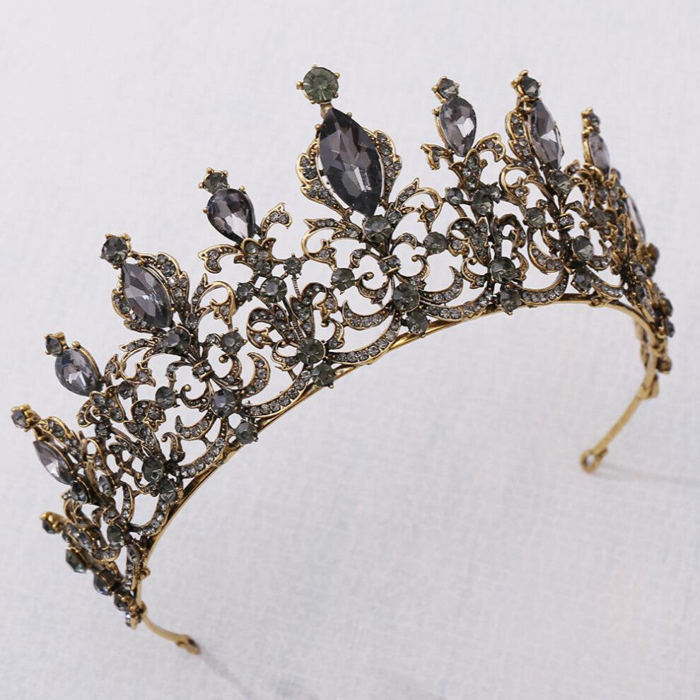 Baroque Queen Crowns Crystal Tiaras Bride Wedding Princess Rhinestone Bridal Crowns Hair Accessories