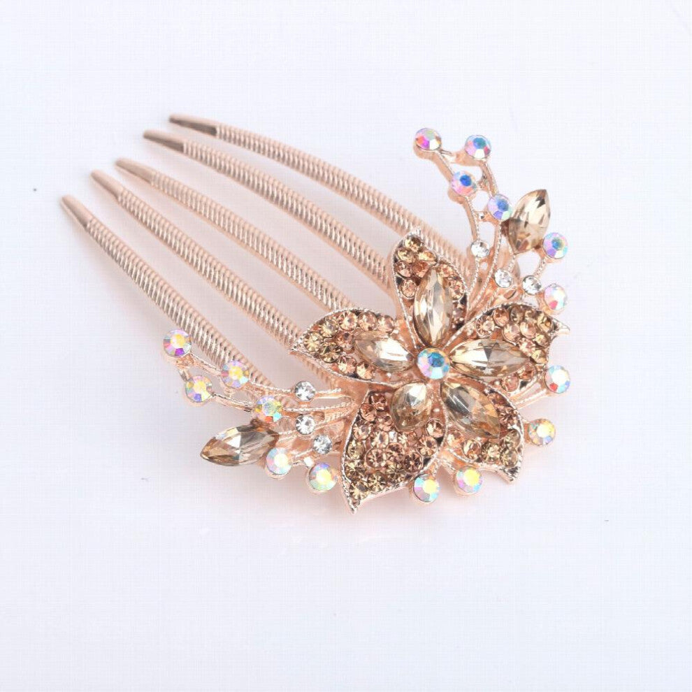 Alloy Flower Rhinestone Hair Comb Hairpin Party Favor Decorations Princess Tiara Wedding Birthday Cosplay Costumes Hair Accessories