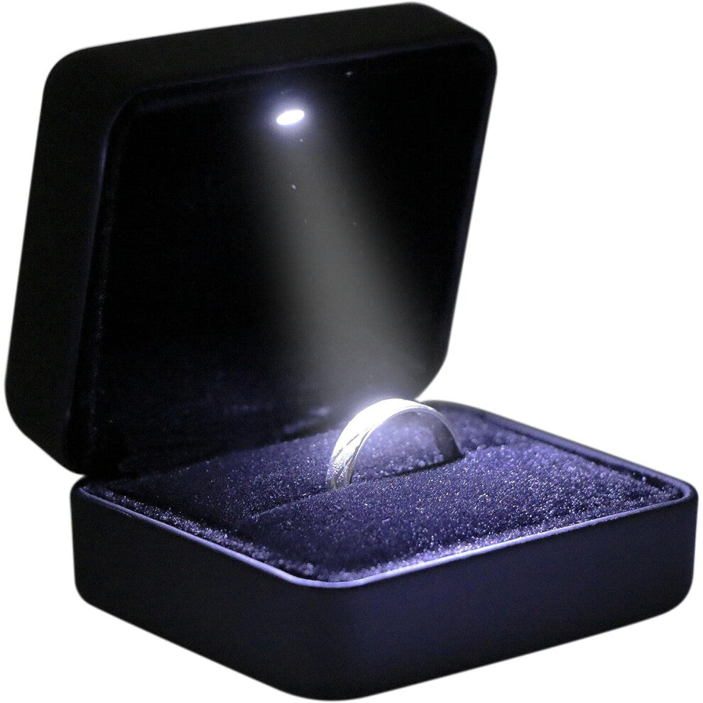 Mini size Metal glossy with LED Jewelry Gift Box - Easy to fit into your pocket or handbag