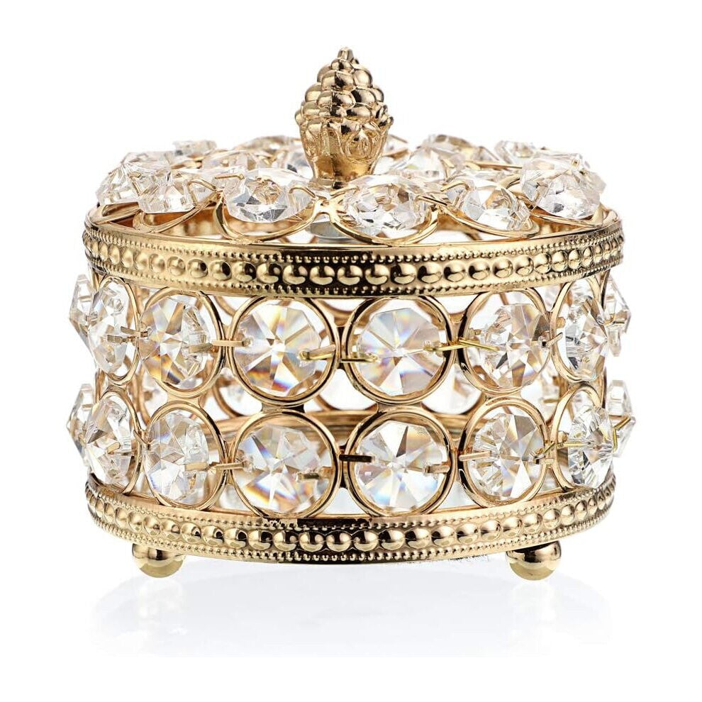 Crystal Mirrored Jewelry Box Jewelry Trinket Organizer Box Home Decor Ring Earrings Necklace Storage Holder Keepsake Box