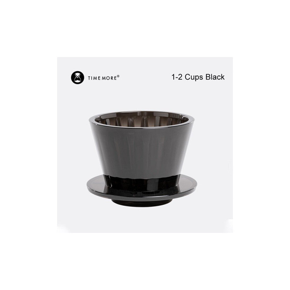 (black) Wave Coffee Dripper Crystal Eye Pour Over Coffee Filter PCTG 1-2 Cups Coffee Maker