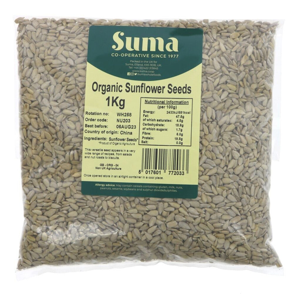 Suma Bagged Down Organic Sunflower Seeds 1kg
