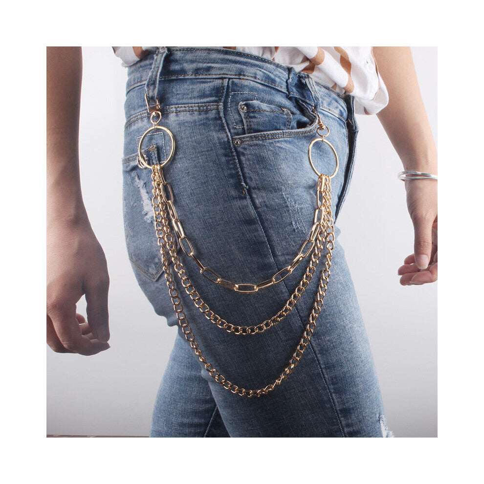 1pc Metal Pants Chain Waist Chain Punk Hip hop Rock Body Chain European And American Style Nightclub Accessories Waist Chain