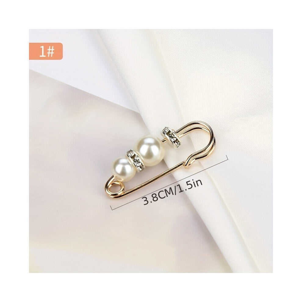 1pc Brooch Pins Sweater Shawl Pins Neckline Faux Pearl Pin For Women Girls Clothing Dresses Decoration Accessories