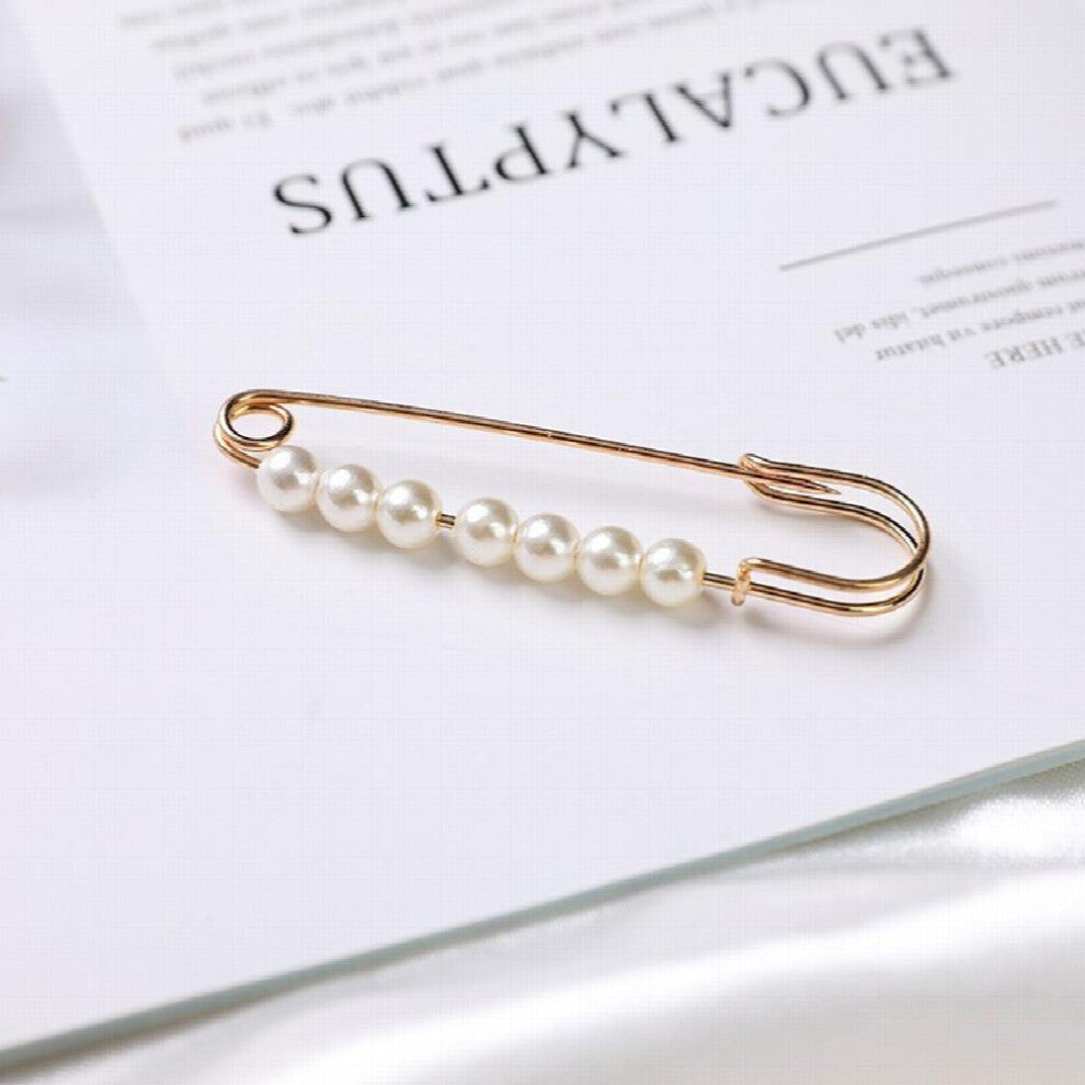 1pc Anti slip Cardigan Buckle Brooch Faux Pearl Pants Dress Waist Pin Silk Scarf Brooch