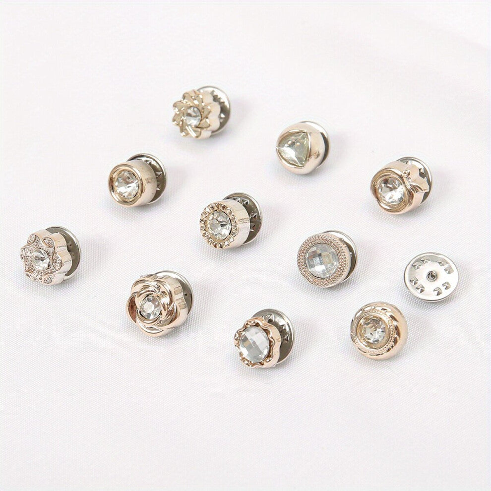 10pcs set Scarf Pins Detachable Shirt Brooch Lapel Pins For Women Shawl Hijab Clip Cardigan Sweater Fixed Buckle