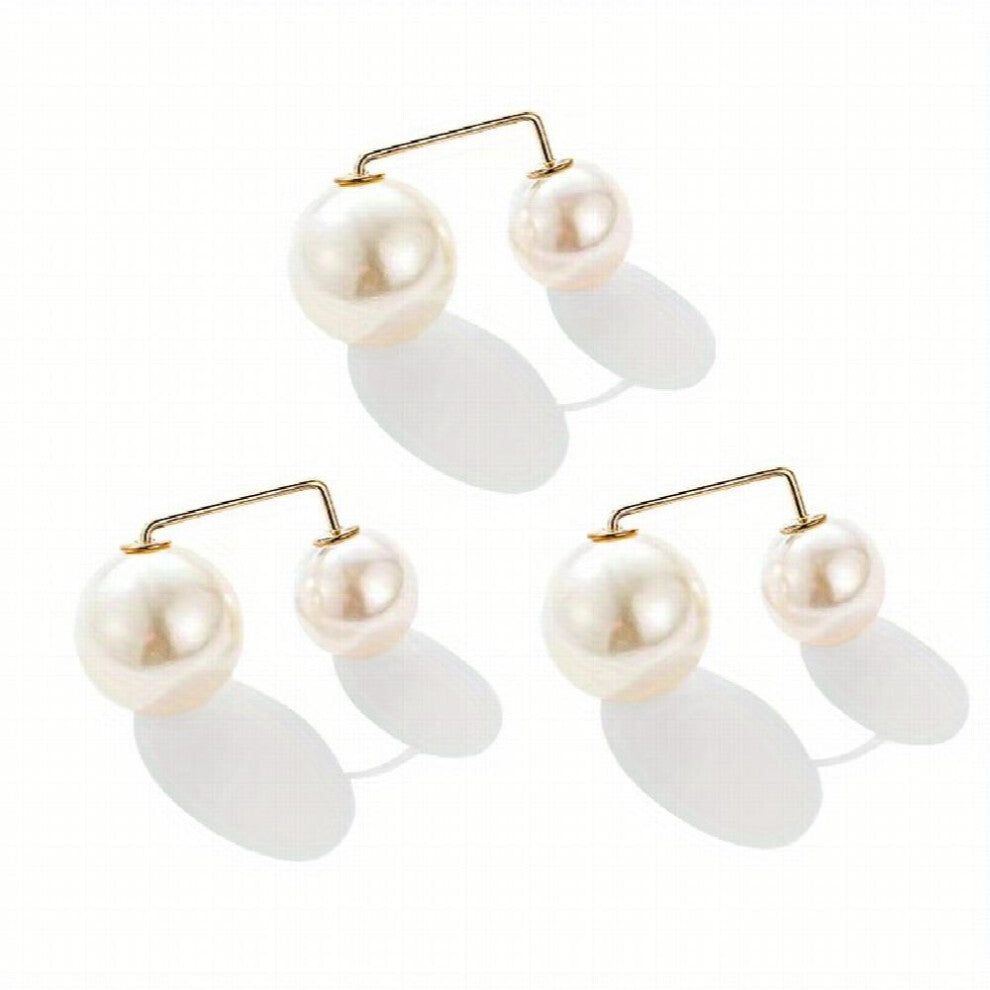 3pcs Faux Pearl Scarf Pin Brooch Waist Pin Shawl Pants Clip Women Cardigan Pin Scarf Fixed Buckle