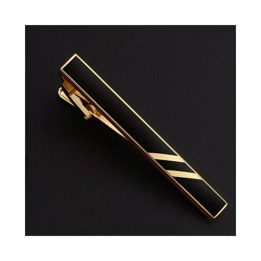Mens Striped Tie Clip Business Formal Wear Tie Accessories For Men