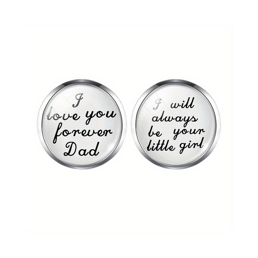1pair I Love You Forever Dad I Will Always Be Your Little Girl Wedding Bride To Fathers Shirt Cufflinks