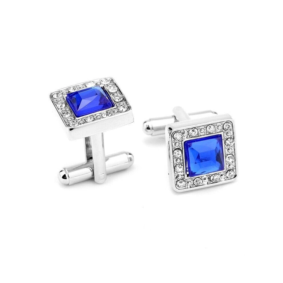 1pair French Artificial Diamond Square Cufflinks Nail Mens Creative Shirt Cufflinks
