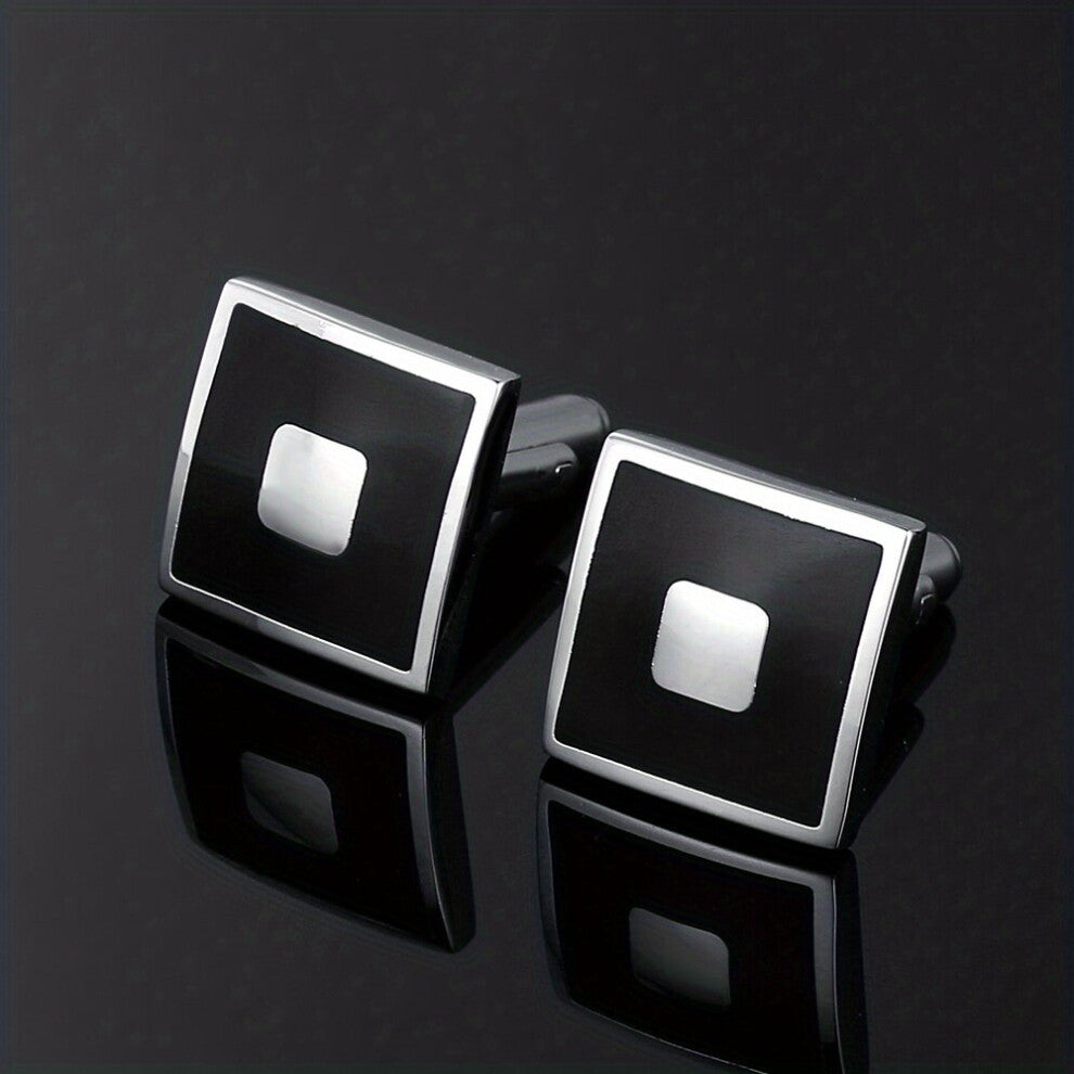 1pair Square Drop Glue French Suit Shirt Cufflinks