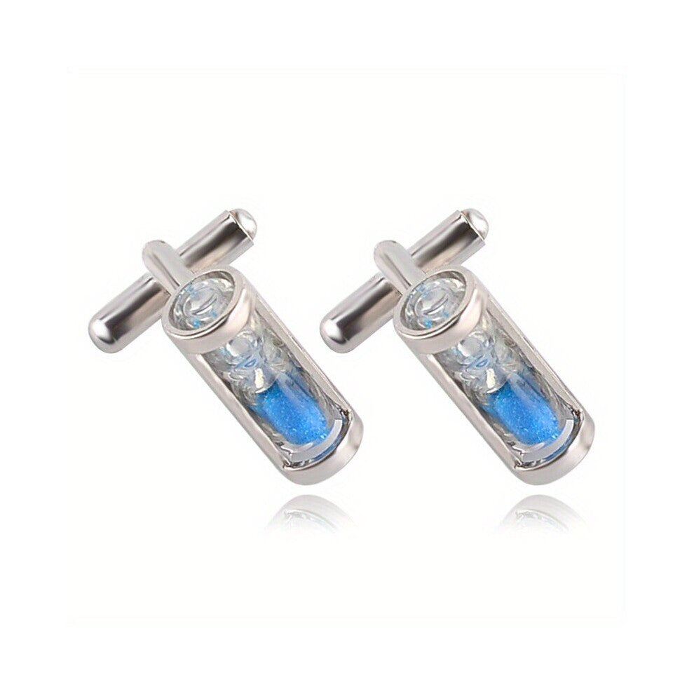 1pair Time Hourglass Crystal Cufflinks Cuff Nails Mens Shirt Accessories Cuff Nails For Men
