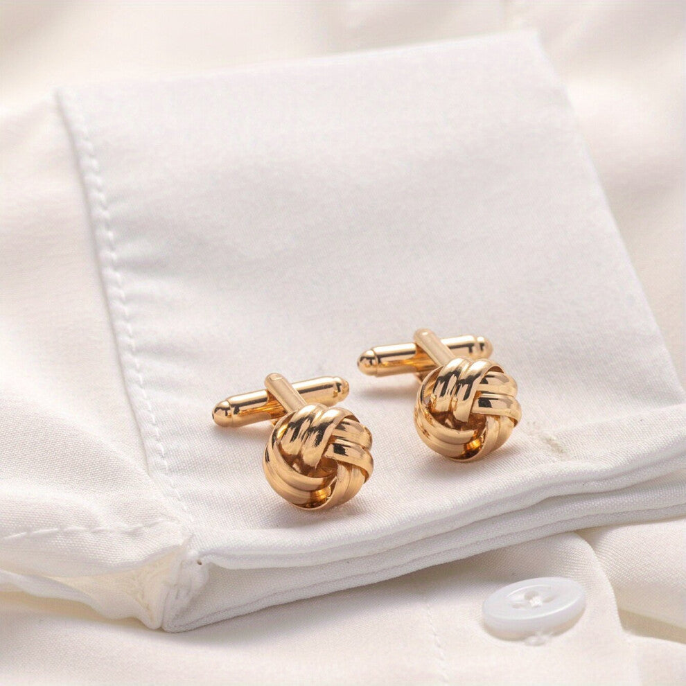 A Pair Of Fried Dough Twists Cufflinks Sleeve Nails Hollow Out Modeling Fashionable Mens Shirts Cufflinks