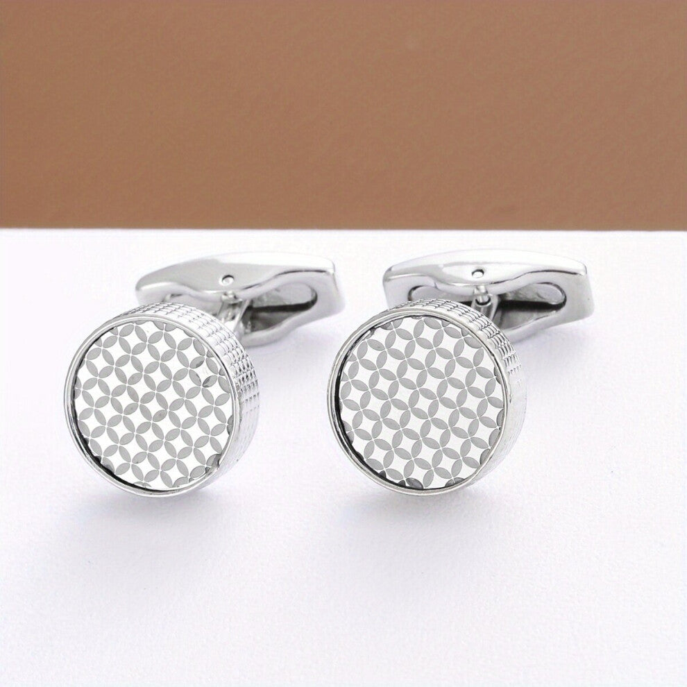 And Silvery Round Shirt Cufflinks Cuff Nails And Fashionable Jewelry Accessories For Men