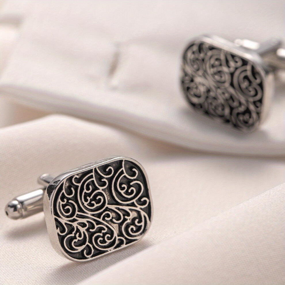 A Pair Of Classic Retro Roman Pattern Cufflinks For Fashionable Mens Shirts Shirt Sleeves And Cufflinks
