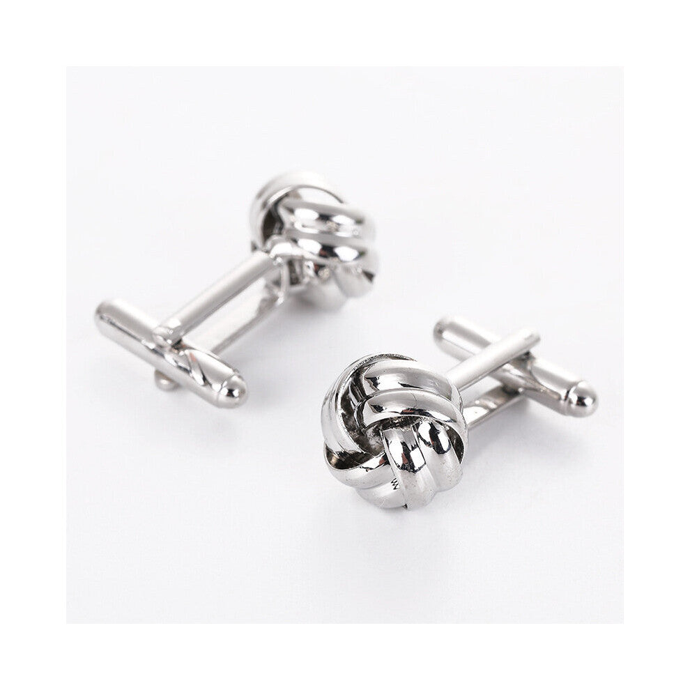 1pair Twist Shaped Cufflinks Golden Silver Hollowed Cufflinks