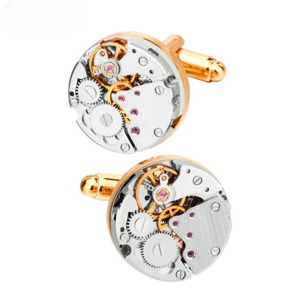 Mechanical Movement Watch Cufflinks Business Cufflinks For Men Not Turnable