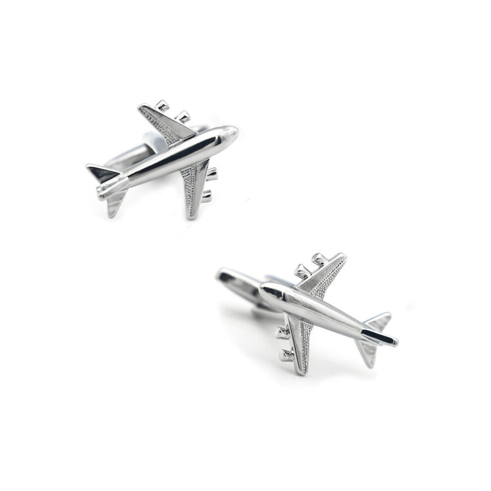 Metal Cufflinks Fighter Aircraft Pattern Cufflinks Suit Decoration Closure Buckle For Women And Men