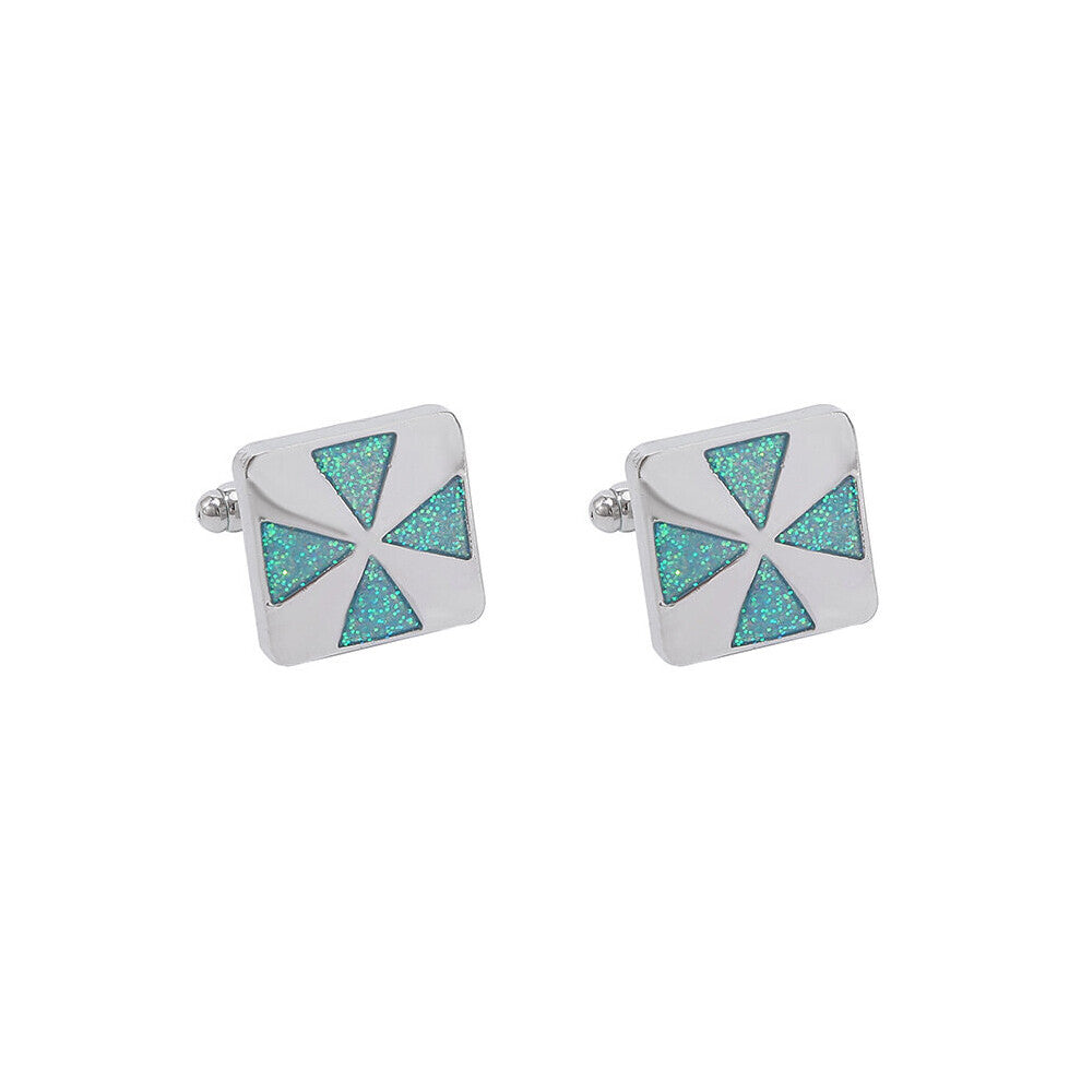 1 Pair Mens Square Baked Paint Triangle Cufflinks Shirt Cufflinks