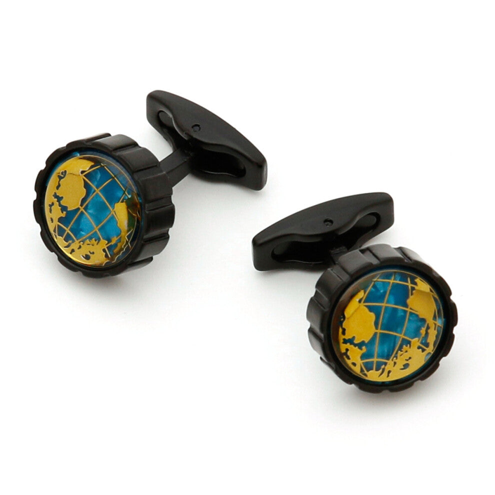 Creative Personality Map Round Mens Cufflinks