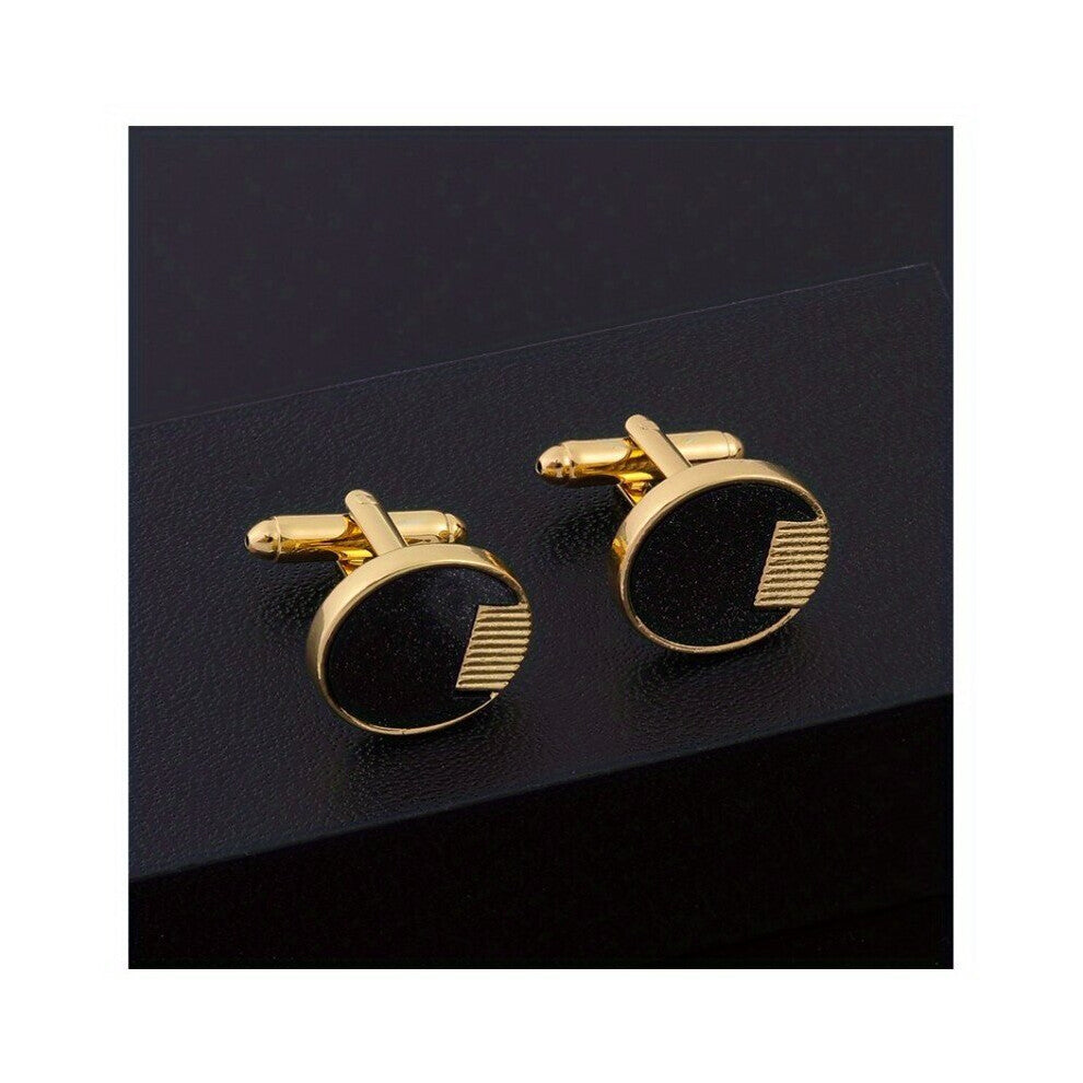 2pcs Mens Round Cufflinks Wedding Business Shirt Tie Buttons Holiday Birthday
