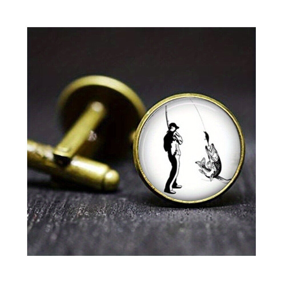 1pair And Style Fishing Cufflinks Stainless Steel Cufflinks
