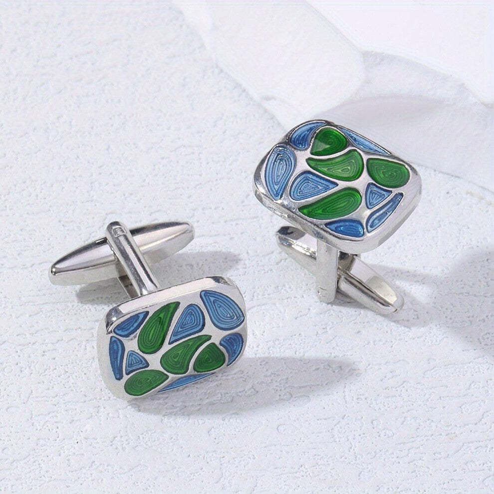 Alloy Shell Pattern Button Cufflinks Shirt Cufflinks Versatile Accessories Green Cufflinks For Wedding Suit