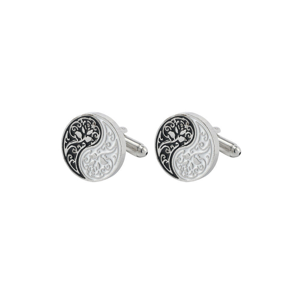 1pair Metal Button Cufflinks Zinc Alloy Shirt Cufflinks Versatile Accessories Cufflinks For Wedding Suit