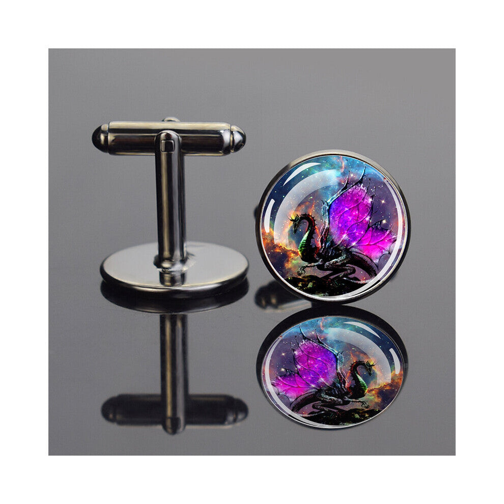 1pair Shirt Cuffs Dragon Pattern Cufflinks Suit Shirt Accessories Fashionable Mens Accessories Birthday Gift
