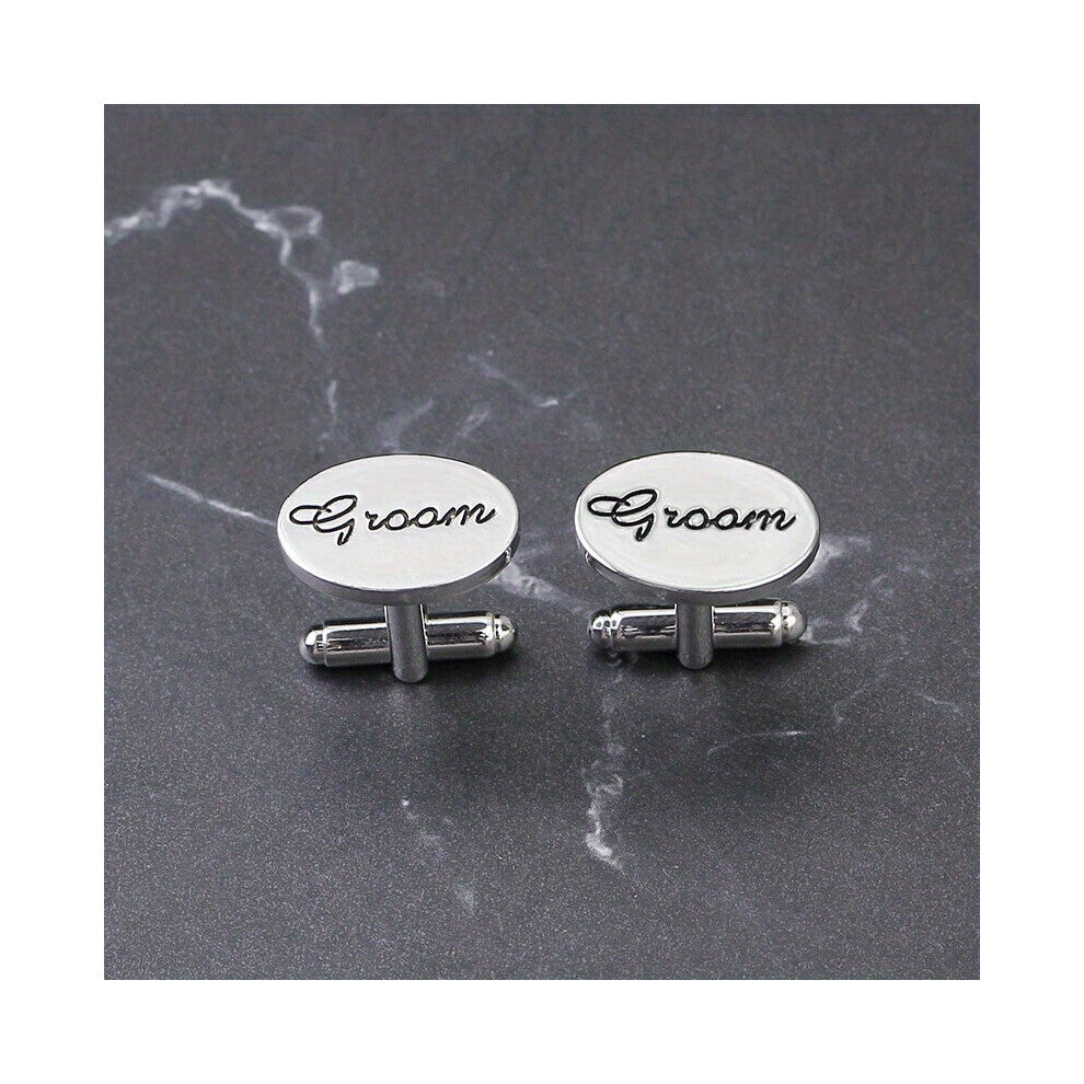 2pcs Mens Wedding Business Shirt Cufflinks Letter Pattern Groom Cufflinks Buttons