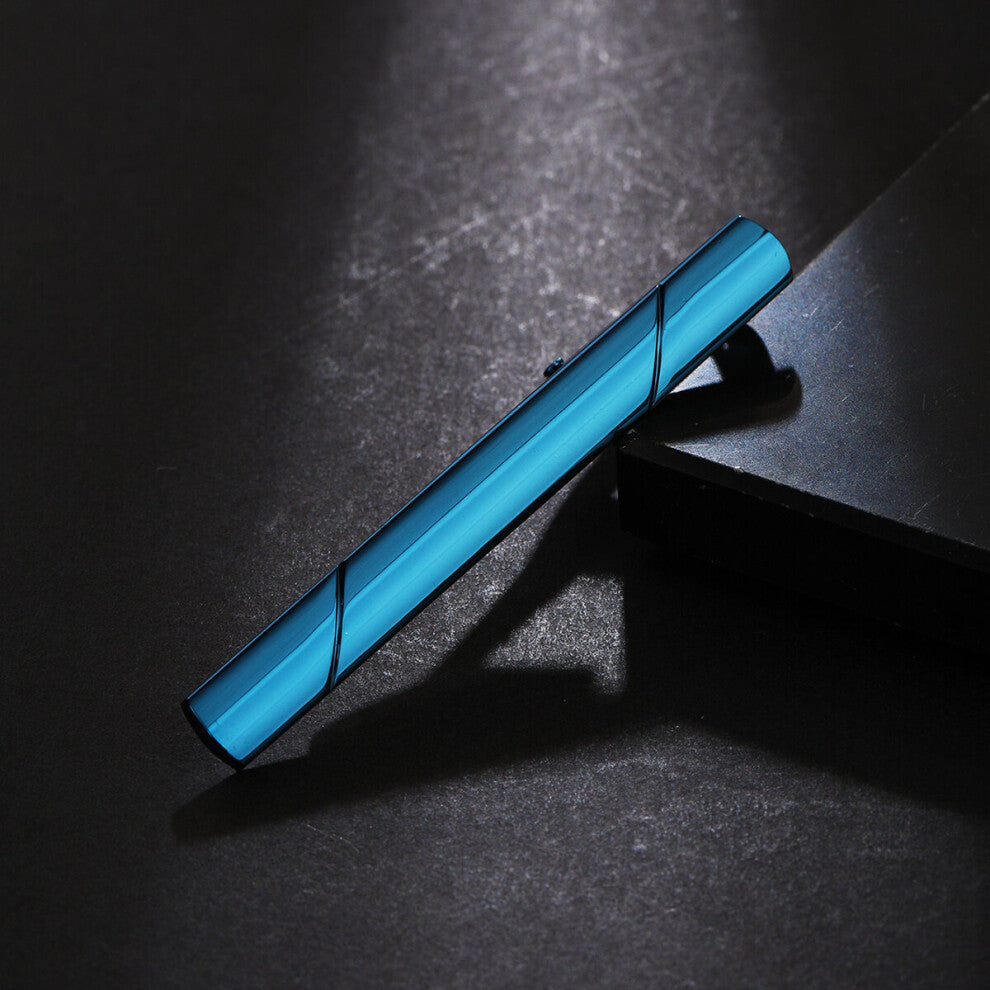 1pc Mens Glossy Two Cut Line French Tie Clip Royal