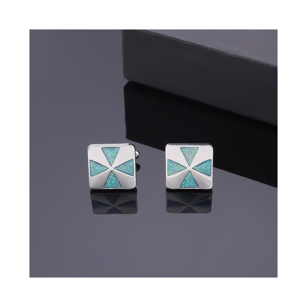 1pair Mens Flash Powder Sense Cufflinks Square Dripping Sleeve Nail Mens Business Shirt Buckle Accessories Cufflinks