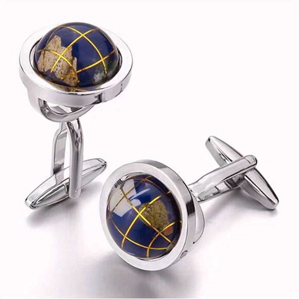 1pair Mens Cufflinks Earth Cufflinks Clothing Buttons Cufflinks