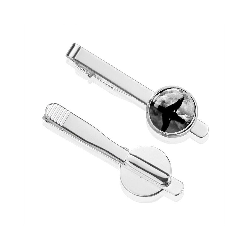 1pc Wolf Tie Clip Mens Jewelry Suit Shirt Accessories High Cold Wolf Pattern Glass Inlay Minimalist Gift