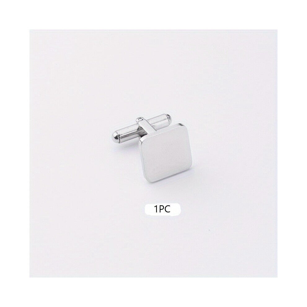 1pair Stainless Steel Suit Cufflinks Casual Square Engraved Clothing Jewelry Accessories For Men